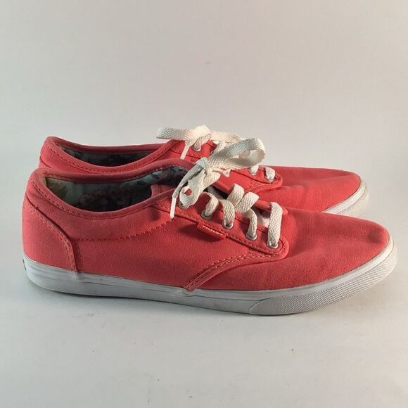 Vans off the wall womens lace up shoes skate sneakers red size 8.5 TB4R - Picture 1 of 9